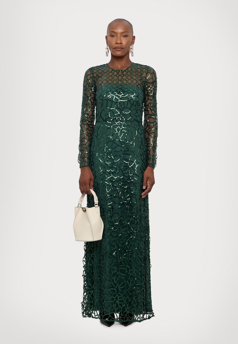 fitted lace wedding dress Green Mermaid Long Sleeve Applique Dresses main image 1