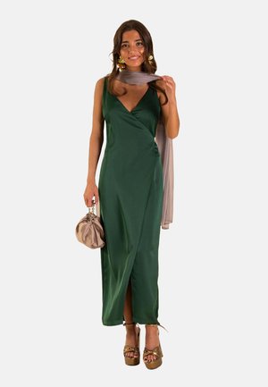 MIDI DE TIRANTES ESCOTE CRUZADO - Robe longue - verde
