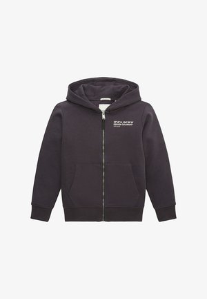 MIT TEXTPRINT - Sweater met rits - coal grey