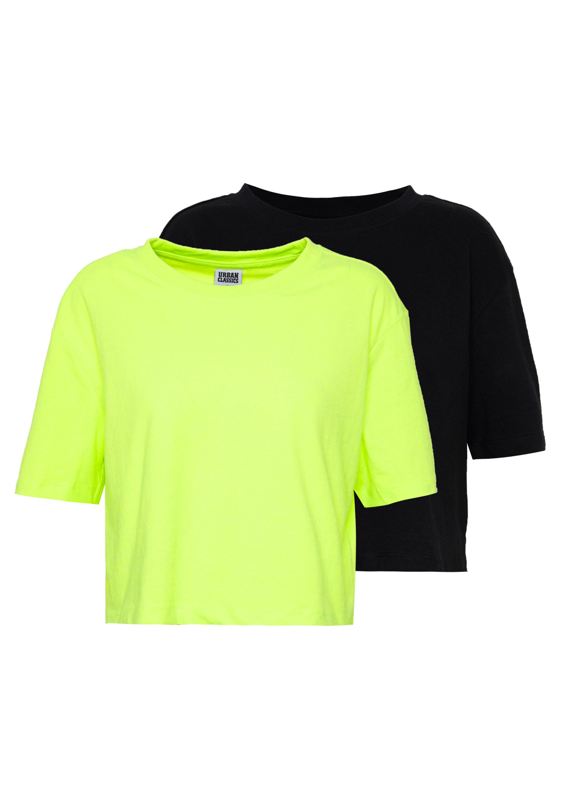 - LADIES TEE PACK Classics Urban basic 2 electriclime/black/grün T-Shirt - OVERSIZED SHORT NEON