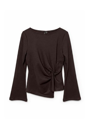 Vero Moda Curve, TOP VMCSMILLA TOP - T-shirt à manches longues - chocolate torte