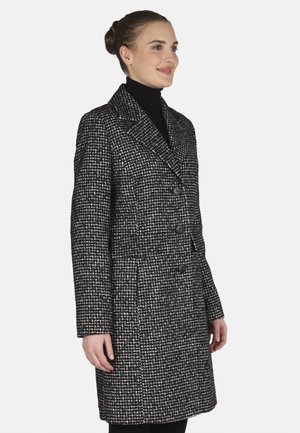 MIT KNOPFLEISTE PATTENTASCHEN REVERSKRAGEN MADE IN EUROPE - Classic coat - schwarz weiss