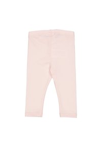 Leggings in cotone rosa con un design aderente, caratterizzati da una superficie liscia e una vita elastica per il massimo comfort. Nessun motivo o accessorio visibile.