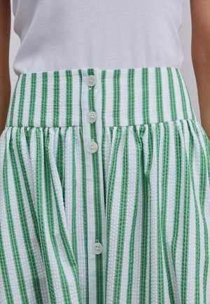 Next, REGULAR FIT - BUTTON DOWN MAXI SKIRT . - Maxinederdele - green white stripe