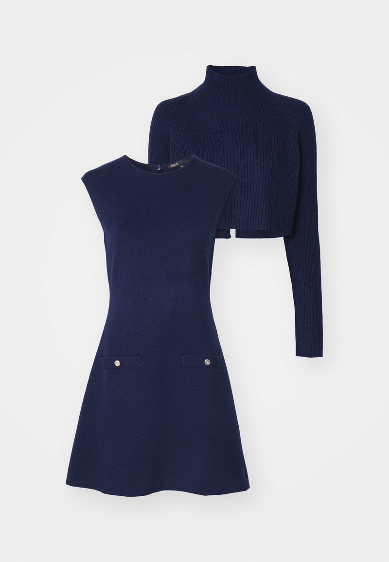 Maje Gebreide jurk donkerblauw