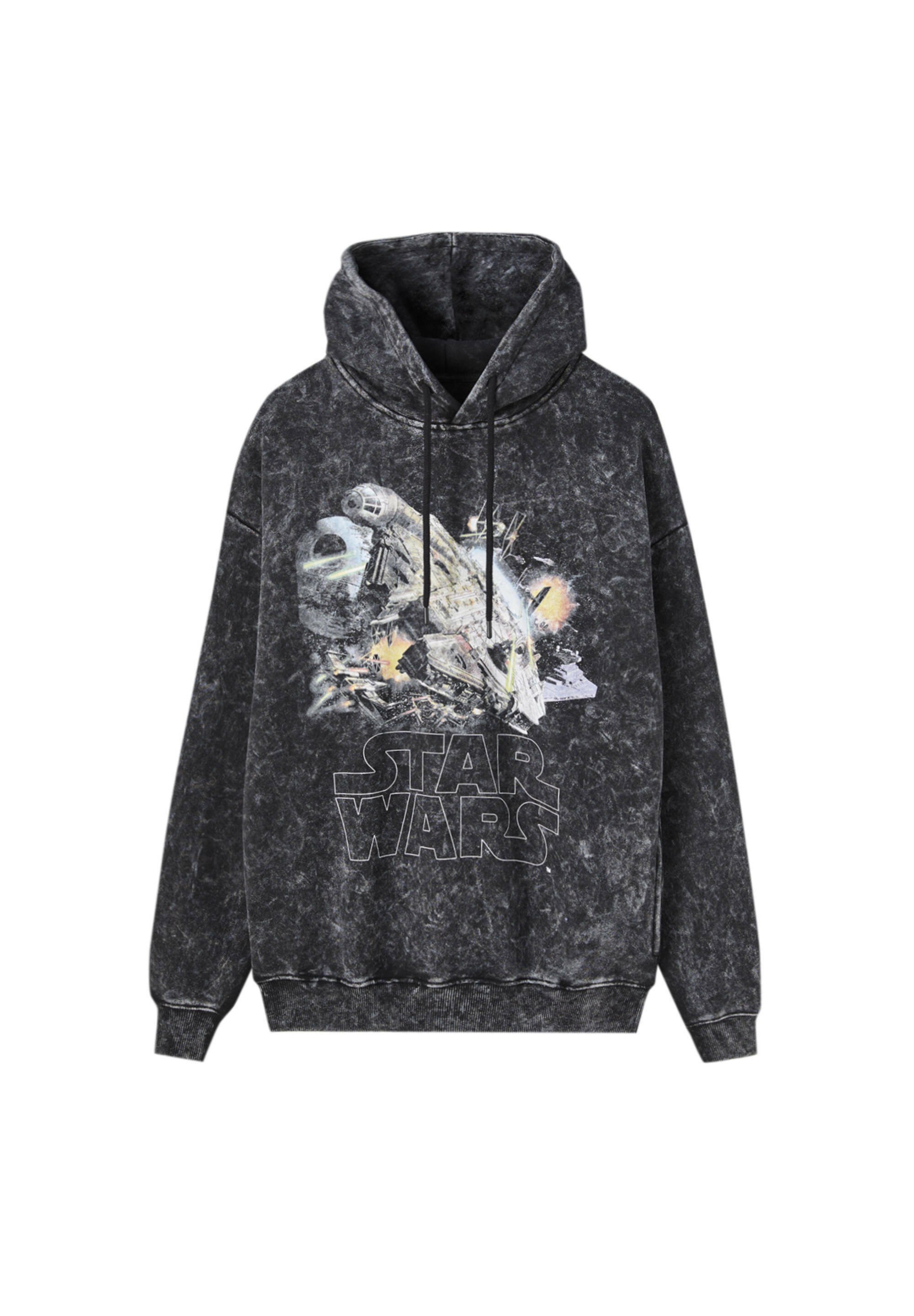 PULL\u0026BEAR STAR WARS - Kapuzenpullover - black/schwarz meliert - Zalando.de