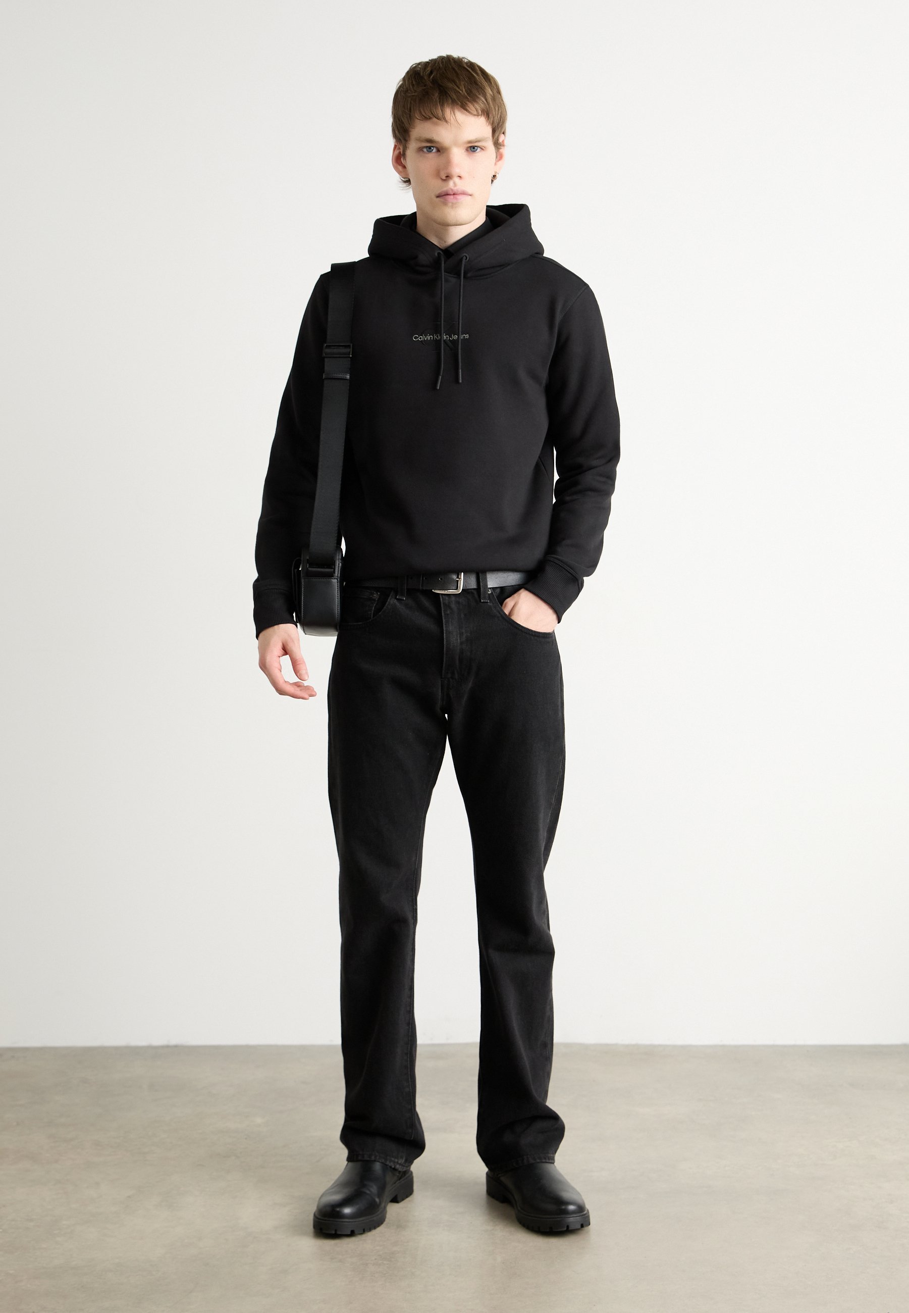 Calvin Klein Jeans MONOLOGO HOODIE - Hoodie - black