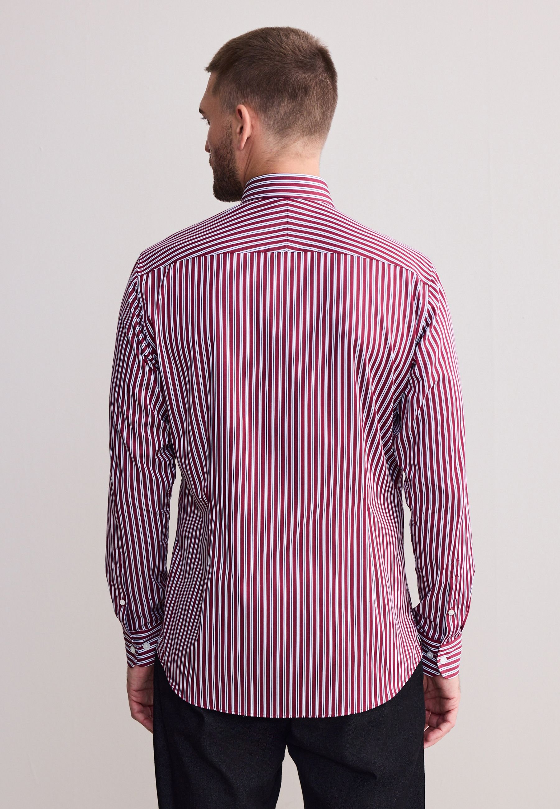 Next SIGNATURE SINGLE - Shirt - burgundy/red stripe/red - Zalando