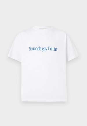 SIMPLY SOUNDS GAY UNISEX - Trükipildiga T-särk - white