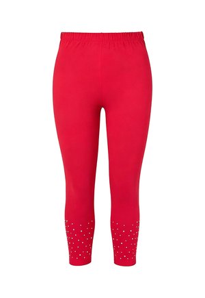 MIAMODA, LEGGINGS, SKINNY FIT, RHINESTONES - Leggings - red