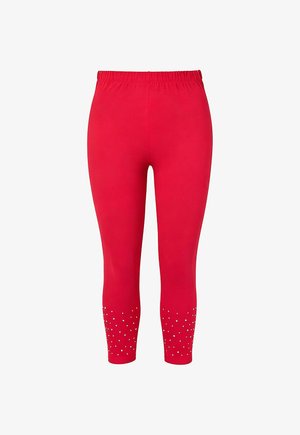 MIAMODA, LEGGINGS, SKINNY FIT, RHINESTONES - Leggings - red