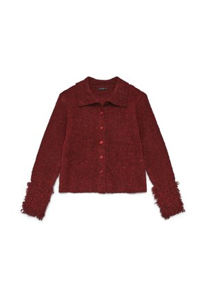 CON BOTTONI - Strickjacke - bordeaux chiaro