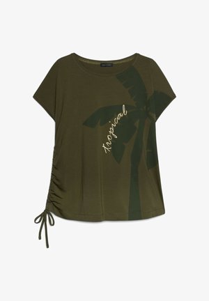 Fiorella Rubino, T-SHIRT CON STAMPA E RICAMO - T-Shirt print - verde militare