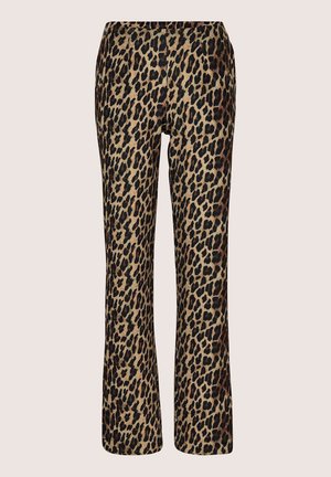 MADELEINE, MADELEINE HOSE WEITE JERSEYHOSE MIT LEOPARDENMUSTER - Stoffhose - caramel   black   multicolor