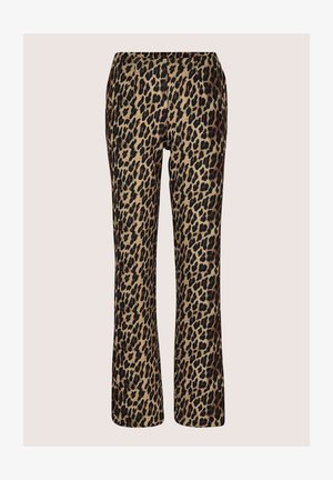 MADELEINE, MADELEINE HOSE WEITE JERSEYHOSE MIT LEOPARDENMUSTER - Stoffhose - caramel black multicolor