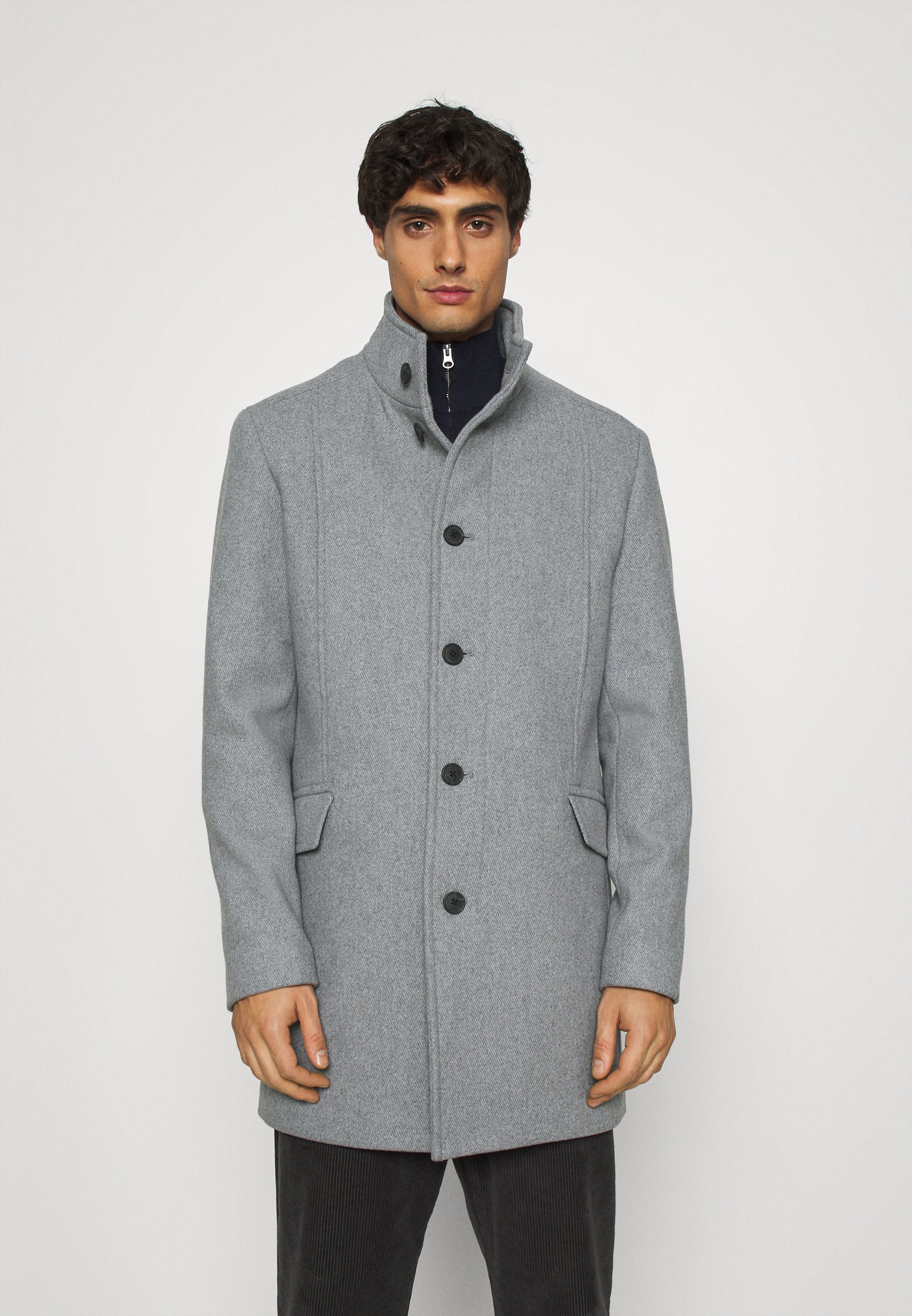 Selected Homme Slhmorrison Coat Manteau Classique Grey Melange Bleu Marine Zalando Fr