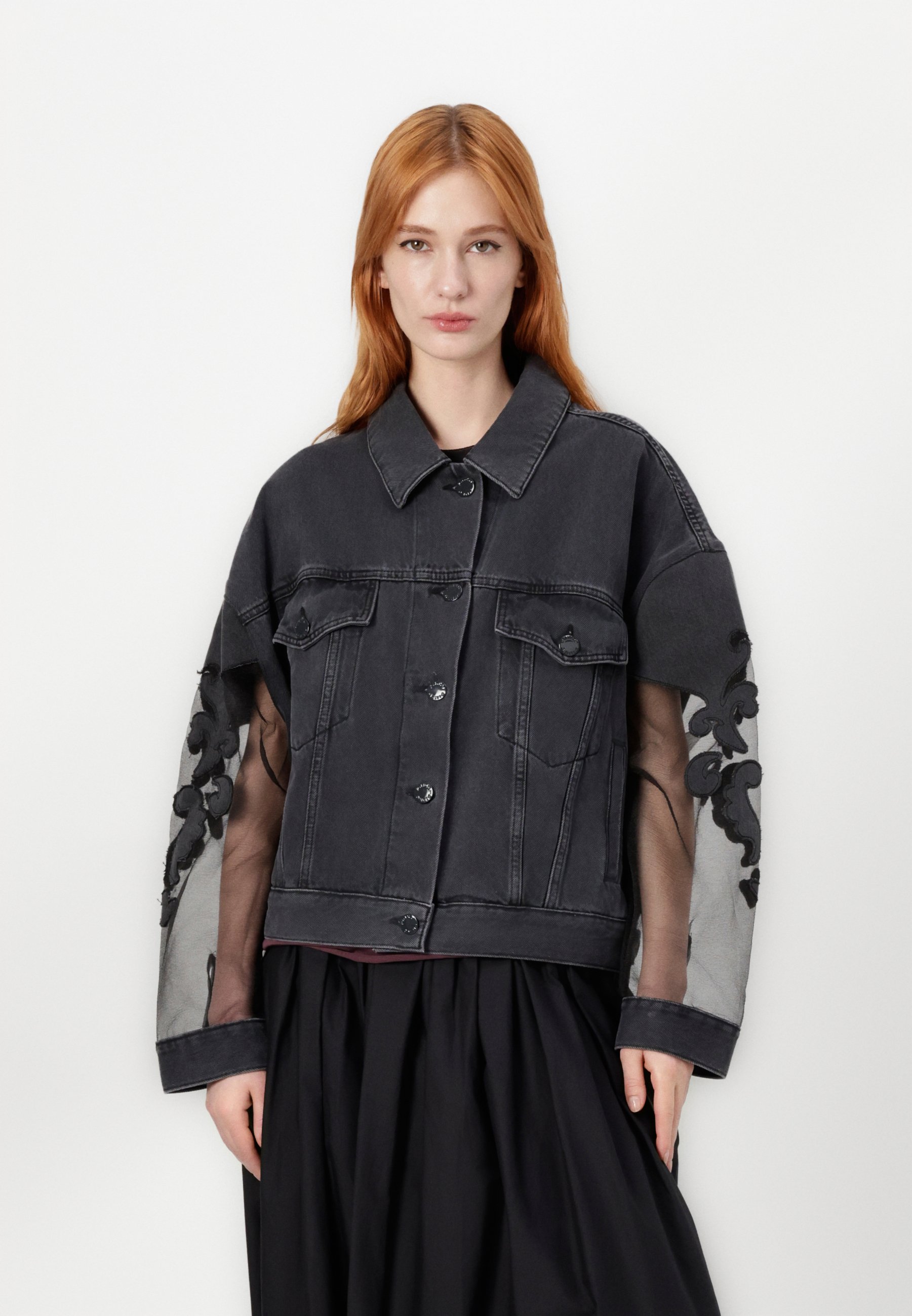 Pinko GABORONE - Denim jacket - black - Zalando.co.uk