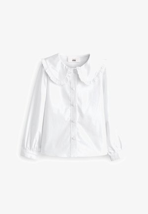 COTTON STRETCH PRETTY COLLAR LONG SLEEVE BLOUSE - Camicia - white