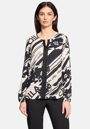 MIT RUNDHALSAUSSCHNITT - Blouse - weiß/schwarz