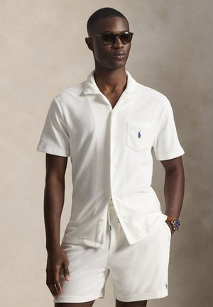 CUSTOM SLIM FIT TERRY CAMP SHIRT - Shirt - white