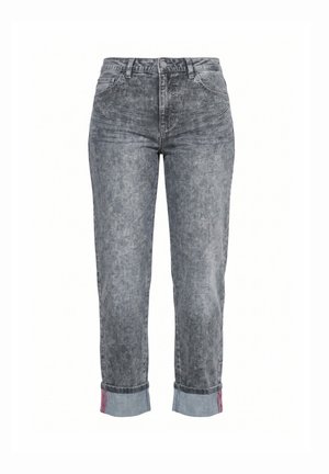 LAURASØN, ACID WASH FIXED CUFF STRETCH FIT JEANS - Jeans slim fit - grey denim