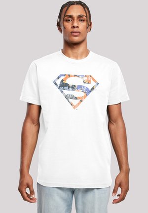 DC COMICS SUPERMAN FLORAL LOGO SUPERHELD - Print T-shirt - white