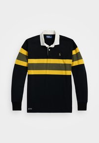 CLASSIC FIT STRIPED JERSEY RUGBY SHIRT - Tops ar garām piedurknēm - black multi