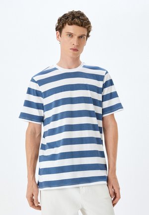 Koton STRIPED - Camiseta estampada - blue