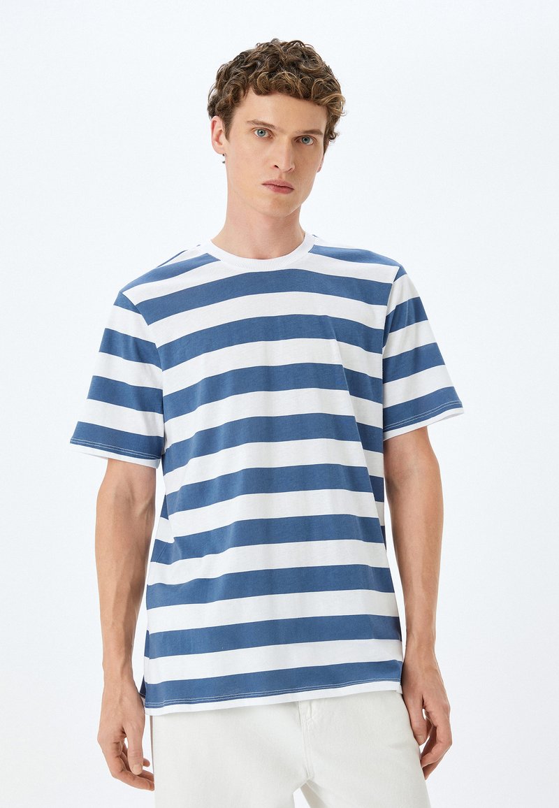 Koton STRIPED - Camiseta estampada - blue