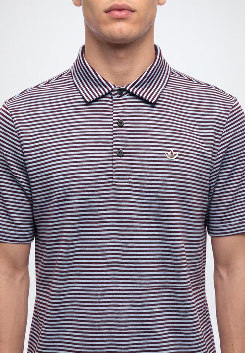 adidas ORIGINALS STRIPE - Polo shirt - clear sky/maroon — photo 6