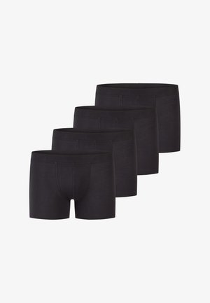 Sorte bomuldsboxerbriefs, pakke med fire. Har en tætsiddende pasform, elastiske midjebånd og minimale sømme for komfort. Blød, glat tekstur.