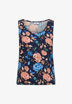 Cecil, TOP WITH GERUNDETEM V-NECK AND FLECHTDETAIL, granatowy