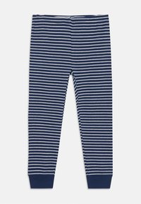 Marineblau- und weiße gestreifte Leggings aus Baumwolle mit einer figurschmeichelnden Passform, ausgestattet mit einem weichen Bund und Bündchen an den Knöcheln.