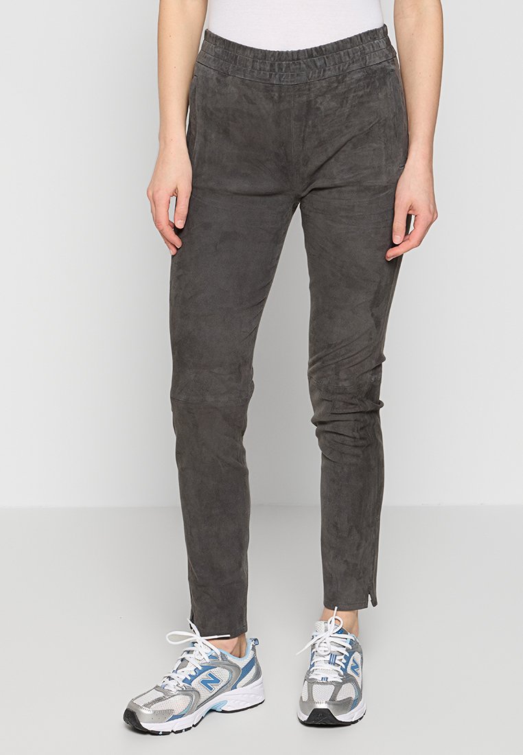 Oakwood Leren broek donkergrijs