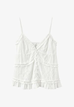 Stradivarius, LONG TOP - Débardeur - white
