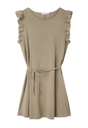 Terranova, CINTINA CON BALZE  - Vestito di maglina - kaki