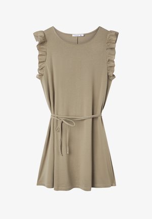 Terranova, CINTINA CON BALZE - Vestito di maglina - kaki
