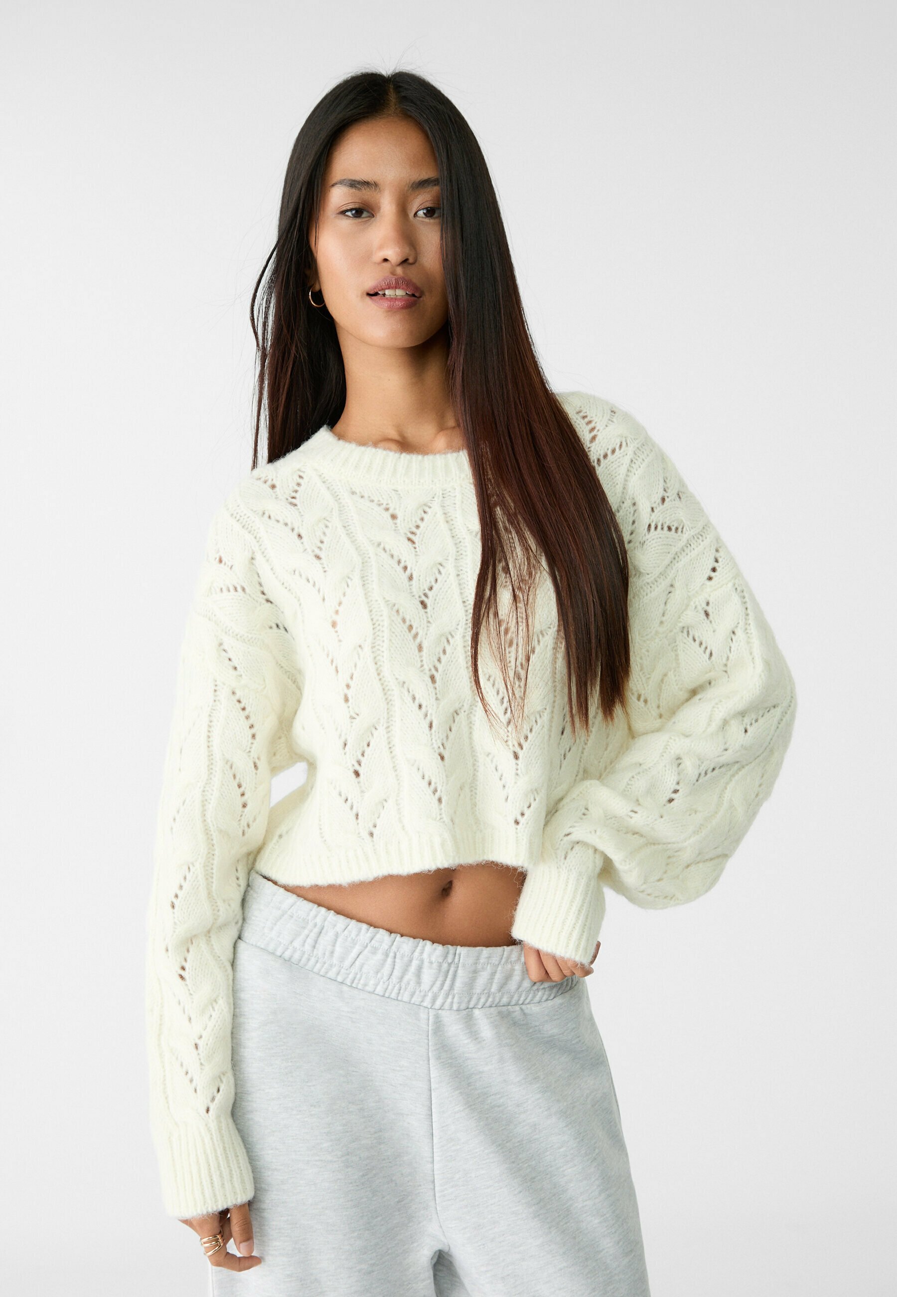 Stradivarius Maglione - white/bianco - Zalando
