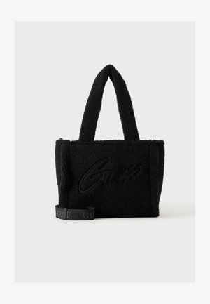 Guess, TEDDY TOTE BAG UNISEX - Дамска чанта - jet black