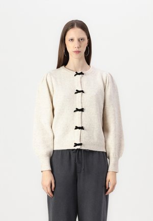 ONLY, ONLBUNNY LIFE BOW CARDIGAN - Cardigan - whitecap gray/black
