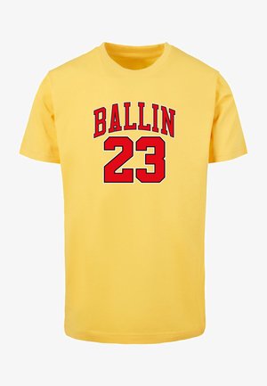 BALLIN 23 - Nyomott mintás póló - taxi yellow