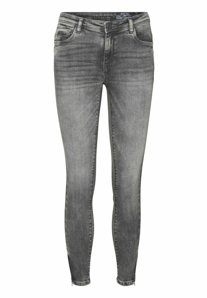 Noisy May Jeans Donna Skinny Distrutto – Modello NMKIMMY Nw Destroy Ank SKNY, Colore Grigio, AZ368MG
