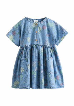 REGULAR FIT - SHORT SLEEVE - Jeanskleid - pet print denim