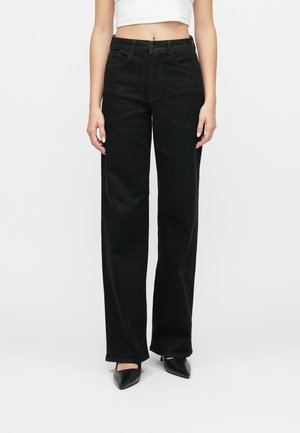 ONLJUICYHIGH WAIST WIDE LEG DNM BOX - Avar lõikega teksad - black detail:rinsewash