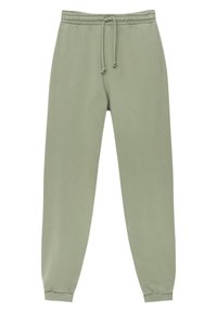 Lichtgroene sweatpants van een zachte katoenmix, met een elastische tailleband met trekkoord en taps toelopende boorden bij de enkels.