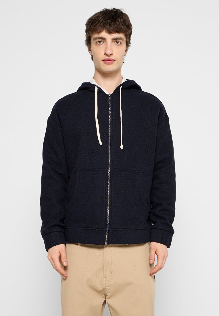 American vintage Sweater met rits blauw