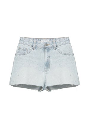 PULL&BEAR, DENIM SHORTS WITH SPARKLES - Short en jean - light-blue denim