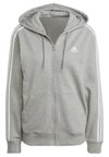 ESSENTIALS 3-STRIPES REGULAR FULL-ZIP - Mikina so zipsom - medium grey heather
