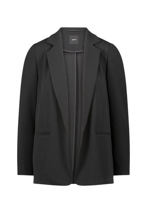 Zwarte blazer van gladde stof, met een sluiting met één knoop, notched revers en zijzakken voor een verfijnde uitstraling.