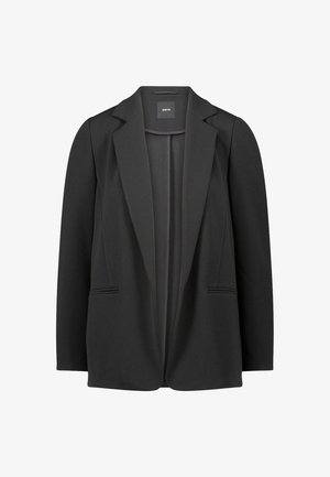 Zwarte blazer van gladde stof, met een sluiting met één knoop, notched revers en zijzakken voor een verfijnde uitstraling.